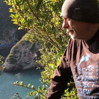 Ric O'Barry on the ground in Taiji, Japan