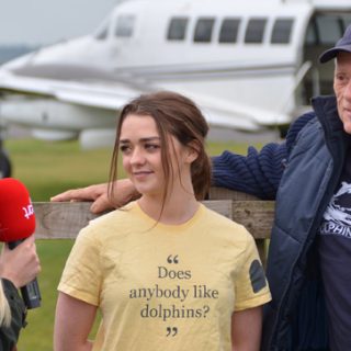 Ric O'Barry and Maisie Williams Skydiving for Dolphins