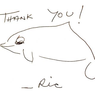 Ric O'Barry handwritten thank you