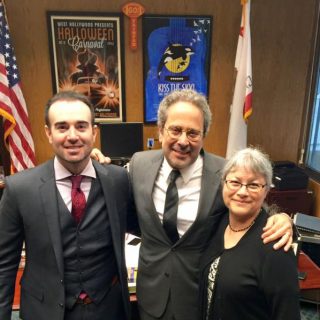 John Hargrove with Assemblyman Richard Bloom, D-Santa Monica, and Dr. Naomi Rose of the Animal Welfare Institute. Image: Jennifer Fearing