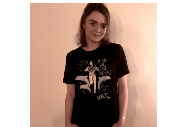 Maisie Williams “A Girl Will Save Dolphins” t-shirt