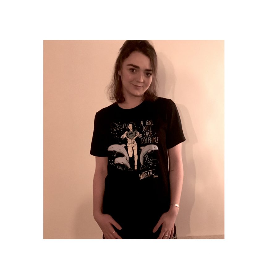 Maisie Williams “A Girl Will Save Dolphins” t-shirt