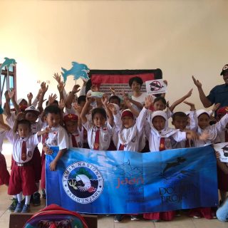 Protection starts with education! Students learn the importance of protecting marine life though play and education, Bali, Indonesia.