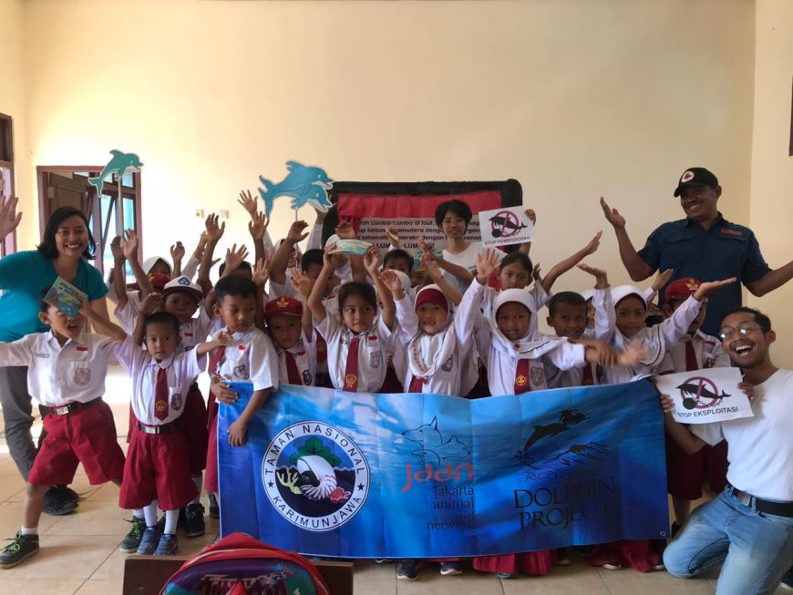 Protection starts with education! Students learn the importance of protecting marine life though play and education, Bali, Indonesia.