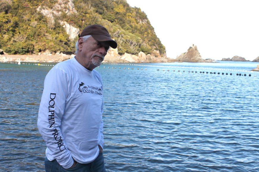 Ric O’Barry at the Cove, Taiji, Japan