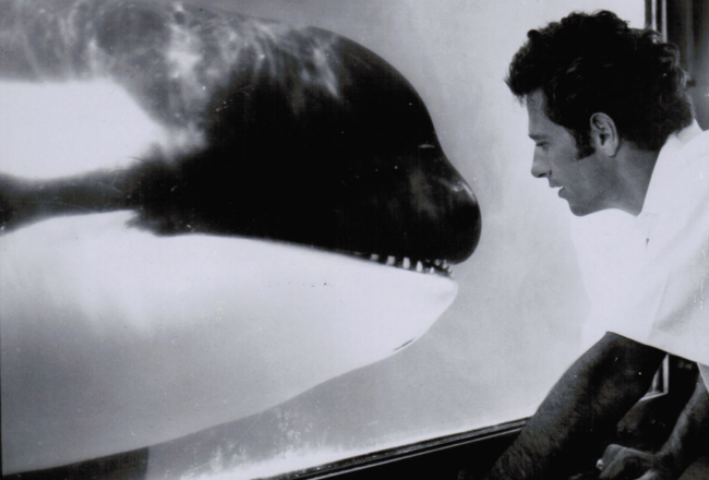 Ric O'Barry with Hugo, Miami Seaquarium